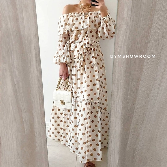 🔥Last 1🔥MANGO polka-dot ruffle maxi dress - Picture 8 of 16